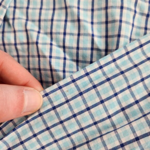 Brooks Brothers Small Regent Blue Plaid Long Sleeve Button Up Shirt All Cotton - Picture 13 of 16